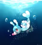 blue_body bubble eyelashes female happy looking_at_viewer sea smile solo swimming underwater water ropang nintendo pokemon brionne generation_7_pokemon mammal marine pinniped pokemon_(species) absurd_res hi_res