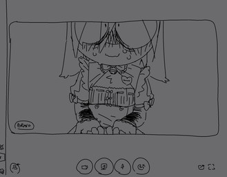 anthro bodily_fluids bow_tie clothed clothed_anthro clothing ears_down female fully_clothed fully_clothed_anthro livecam maid_uniform nervous nervous_smile nervous_sweat pivoted_ears self-harm solo sweat uniform user_interface bravobunny bravo_(bravobunny) lagomorph leporid mammal rabbit 2021 black_and_grey greyscale hi_res monochrome