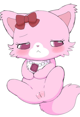 accessory anthro anus blush bow_ribbon chibi facial_tuft female fur genitals hair_accessory hair_bow hair_ribbon jewelry loli looking_away lying necklace on_back pink_body pink_fur plump_labia ribbons simple_background solo spread_legs spreading tuft vulva white_background young young_anthro azuo jewelpet sanrio sega sega_fave garnet_(jewelpet) domestic_cat felid feline felis mammal persian_cat hi_res