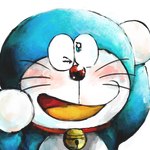 anthro bell blue_body blue_fur blush collar front_view fur looking_at_viewer machine male one_eye_closed open_mouth raised_arms red_collar red_nose simple_background solo standing tongue whiskers white_background white_body white_fur mt_tg doraemon doraemon_(character) domestic_cat felid feline felis mammal robot 1:1 2017 digital_media_(artwork) shaded