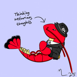 ace_of_hearts ace_of_spades ambiguous_gender bullet_hole card clothing fedora fin hat headgear headwear necktie patched_clothing pincers playing_card pocket_square suit_jacket tail tail_fin mobsterlobster lober_(mobsterlobster) arthropod crustacean decapod lobster malacostracan marine