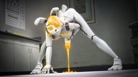 anthro belt big_breasts blonde_hair bodily_fluids breasts colored_cum cross cum cum_on_ground ear_piercing ejaculation genital_fluids genitals glans glowing glowing_cum glowing_eyes glowing_genitalia glowing_glans glowing_hair glowing_jewelry gynomorph hair hand_on_penis holding_penis humanoid_genitalia humanoid_penis i_can't_believe_it's_not_urine inside intersex jewelry looking_at_viewer machine nipples nude nude_anthro nude_gynomorph nude_intersex nurse orgasm penis piercing scut_tail short_hair short_tail simple_background smile smiling_at_viewer solo tail unusual_bodily_fluids unusual_cum unusual_genital_fluids yellow_cum yellow_eyes yellow_glans doctorpurple2000 disembowell_(modeler) red-eye_(modeler) five_nights_at_freddy's scottgames fan_character animatronic lagomorph leporid mammal rabbit robot 16:9 3d_(artwork) absurd_res digital_media_(artwork) full-length_portrait hi_res portrait source_filmmaker_(artwork) watermark widescreen