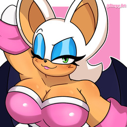 anthro female female/female solo slurpyart sega sonic_the_hedgehog_(series) rouge_the_bat bat mammal absurd_res hi_res
