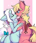 anthro breasts cuddling cutie_mark duo female female/female french_kissing horn inner_ear_fluff kissing nude ribbons tail tail_tuft tongue tongue_out tuft wings snow_angel_(artist) hasbro my_little_pony mythology hizuki_(moon20535) jack_(jackpon3) dragon equid equine horse mammal mythological_creature mythological_scalie pony scalie 2022 digital_drawing_(artwork) digital_media_(artwork) hi_res