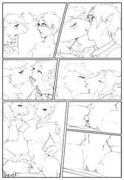 anthro bodily_fluids breast_grab breasts clitoral clitoral_rubbing clitoris collar collar_only computer duo electronics eyewear female female/female fondling french_kissing gender_transformation genital_fluids genitals genitals_shrinking glasses gynomorph hand_on_breast intersex intersex/female kissing male male/female mtf_transformation nude penis penis_rubbing rehinjart saliva saliva_on_tongue saliva_string species_transformation squish surprised through_screen transformation transformation_through_kiss vaginal_fluids vulva dexterthederg narusewolf bandai_namco digimon canid canine canis digimon_(species) human humanoid hybrid mammal renamon comic hi_res monochrome