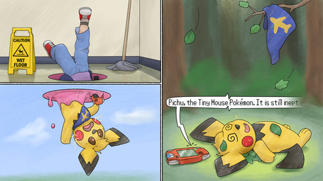 anthro branch cleaning_tool clothing detailed_background falling forest hole_(pit) human_to_anthro leaf male mop plant pokedex portal reality_shift sky solo species_transformation spiral spiral_eyes text torn_clothing transformation transformation_ring tree wet_floor_sign crizbn nintendo pokemon chris_(crizbn) generation_2_pokemon human mammal pichu pokemon_(species) 16:9 english_text hi_res widescreen