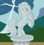 female looking_at_viewer one_eye_closed plant sculpture solo statue tree wink badumsquish hasbro my_little_pony animate_inanimate equid equine horse living_statue mammal pony 2018 2d_animation animated hi_res motion_tweening short_playtime