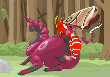 4_arms animal_genitalia animal_vulva antennae_(anatomy) anthro anthro_on_feral anus arthropod_abdomen arthropod_abdomen_genitalia arthropod_abdomen_penis bestiality big_anus big_penis big_vulva bodily_fluids compound_eyes equine_anus equine_genitalia equine_vulva feet female feral from_behind_position genital_fluids genitals grey_feet grey_hands insect_wings interspecies lepidopteran_wings looking_pleasured male male/female multi_arm multi_limb multicolored_body neck_tuft penetration penile penile_penetration penis penis_in_vagina pokephilia pseudo_pupils purple_body rear_view red_body sex size_difference striped_abdomen stripes tuft vaginal vaginal_fluids vaginal_penetration vulva white_body wings yellow_antennae yellow_eyes barnikan nintendo pokemon vega_frith arthropod cecropia_moth generation_5_pokemon insect lepidopteran moth pokemon_(species) saturniid scolipede hi_res