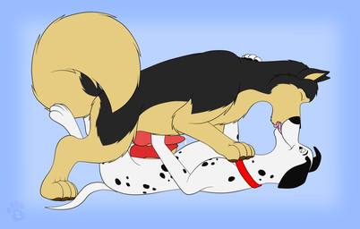 4_toes animal_genitalia animal_penis black_body black_fur black_nose bodily_fluids canine_genitalia canine_penis collar curled_tail duo erection eyes_closed feet feral feral_on_feral french_kissing frottage fur genital_fluids genitals kissing knot lying male male/male masturbation multicolored_body multicolored_fur on_back open_mouth pawpads penile penile_masturbation penis penis_size_difference penises_touching precum sex simple_background size_difference slightly_chubby smile spots tail tan_body tan_fur toes tongue tongue_out two_tone_body two_tone_fur white_body white_fur ky_(malamute) 101_dalmatians disney ky pongo alaskan_malamute canid canine canis dalmatian domestic_dog mammal nordic_sled_dog spitz 2018 digital_media_(artwork) hi_res
