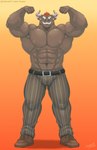 2_horns abs anthro biceps horn male muscular muscular_anthro muscular_male nipples pecs solo jabuhusky lifewonders tokyo_afterschool_summoners gyumao_(tas) bovid bovine cattle mammal 2024 hi_res