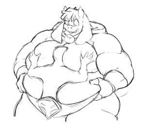 2_horns anthro anthro_focus belly belt biceps big_belly big_moobs big_muscles big_pecs biped body_worship cape championship_belt clothed clothing duo face_in_moobs face_in_pecs face_on_chest faceless_character faceless_human faceless_male fangs fingerless_gloves floppy_ears gloves groping_chest hair handwear holding_belly horn hug human_on_anthro interspecies larger_anthro larger_male looking_down looking_down_at_partner lop_ears male male/male moob_grab moobs musclegut muscular muscular_arms nipples obese obese_anthro obese_male one_eye_half-closed overweight overweight_anthro overweight_male pec_grab pecs sharing_clothing simple_background size_difference smaller_human smaller_male standing teeth topless topless_male underwear weight_difference white_background wrestler dorkass kings_of_hell anon enfer_belial bovid caprine demon goat human mammal 2023 digital_drawing_(artwork) digital_media_(artwork) greyscale monochrome sketch