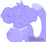 abs animal_genitalia anthro balls bell bell_collar between_pecs biceps big_balls big_muscles big_sheath big_tail bulge clone clothing collar duo evil_grin flexing genitals grin hug huge_balls huge_muscles huge_sheath hyper hyper_balls hyper_genitalia hyper_muscles hyper_sheath macro male muscular muscular_thighs navel nipples pecs sheath shoving size_difference smile tail triceps underwear conditional_dnp dischimera arch_(dischimera) domestic_cat felid feline felis mammal sketch