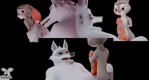 4_fingers animal_genitalia animal_penis anthro anthro_on_anthro black_background butt butt_grab butt_lick canine_genitalia canine_penis claws cunnilingus duo ears_down ears_up erection eyebrows facial_markings featureless_chest female fingers flat_chested fur fuzzy genitals grey_body grey_fur half-closed_eyes hand_on_butt handjob head_markings holding_penis knot larger_male licking looking_at_another looking_at_partner looking_back looking_pleasured male male/female markings mask_(marking) narrowed_eyes nude open_mouth oral penile penis pivoted_ears predator/prey purple_eyes red_eyes sex sharp_teeth simple_background size_difference smaller_female smile standing surprised tail teeth tongue tongue_out vaginal waist_grab white_body white_fur reepeepsfm rasterraccoon_(modeler) disney dreamworks puss_in_boots_(franchise) zootopia death_(puss_in_boots) judy_hopps canid canine canis lagomorph leporid mammal rabbit wolf 3d_(artwork) crossover digital_media_(artwork) hi_res multiple_images multiple_scenes signature