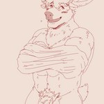 abs anthro blush clothing flaccid genitals male muscular muscular_anthro muscular_male pecs penis penis_base pubes solo undressing run_aki lifewonders tokyo_afterschool_summoners yule_(tas) deer mammal new_world_deer reindeer 1:1