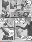 absurd_res anthro canid canine clothed clothing comic covering covering_self digital_media_(artwork) dipstick_ears disney duo ear_markings embrace english_text female fox fur furniture greyscale hi_res hoodie hug judy_hopps lagomorph leporid male mammal monochrome multicolored_ears nick_wilde rabbit red_fox scut_tail short_tail sofa striped_body striped_fur stripes tail text the_gory_saint topwear true_fox url zootopia