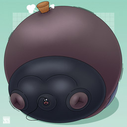 air_ballooning air_inflation anthro beak black_beak black_body blush cork head_tuft hose immobile inflation male navel_fetish navel_penetration oral oral_penetration orange_eyes penetration simple_background solo teal_background tuft balloonedbird tuba_(balloonedbird) avian bird corvid corvus_(genus) crow oscine passerine 1:1 hi_res