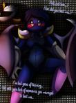 armor armwear blue_body blue_hair blush breasts clothed clothing crossgender elbow_gloves exposed_breasts female gloves hair handwear looking_at_viewer mask membrane_(anatomy) membranous_wings nipples not_furry pauldron solo text torn_clothing white_eyes wings yoshimister kirby_(series) nintendo meta_knight humanoid 2018 digital_media_(artwork) english_text hi_res