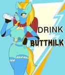 advertisement anthro bodily_fluids breasts collar cum cum_in_mouth cum_inside drinking drinking_cum female genital_fluids genitals pussy sex_slave slave solo cheddart fall_of_equestria friendship_is_magic hasbro my_little_pony lightning_dust_(mlp) absurd_res hi_res