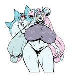 2023 alternate_species anthro belly big_breasts big_tail blue_body blue_fur blue_hair blue_nails blue_tail bow_(feature) bra breasts clothing colored colored_nails confident digital_drawing_(artwork) digital_media_(artwork) ecks eyelashes female fur generation_1_pokemon generation_4_pokemon hair huge_breasts iono_(pokemon) long_hair magnemite multicolored_body multicolored_fur nails navel nintendo open_mouth pachirisu panties pigtails pink_body pink_hair pink_nails pokeball pokemon pokemon_(species) purple_eyes rotating screw sharp_teeth simple_background smug solo spikey_tail standing tail teeth thick_thighs throwing_object two_tone_body two_tone_fur underwear white_background white_body white_fur white_tail yellow_cheeks yellow_eyes