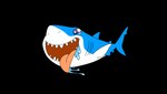 blue_body bodily_fluids drooling fin gills male open_mouth saliva sharp_teeth tail tail_fin teeth tongue tongue_out seabreeze629 disney finding_nemo pixar bruce_(finding_nemo) fish great_white_shark mackerel_shark marine shark white_shark 2d_animation animated short_playtime