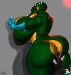 anthro big_breasts big_butt breasts butt duo female huge_breasts huge_butt larger_female male male/female nude size_difference smaller_male stinkface transparent_tail bigshow metroid mythology nintendo kraid krina mammal reptile scalie hi_res