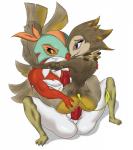 anthro anthro_on_anthro butt duo erection genitals humanoid_genitalia humanoid_penis male male/male penis lovely_mawile nintendo pokemon prince_of_peent avian generation_6_pokemon hawlucha pokemon_(species) hi_res