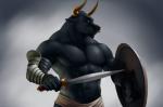 2013 abs amazing anthro armor beard biceps big_muscles black_fur black_nipples bovine brown_eyes cattle clothing facial_hair facial_piercing fur gladiator goatee horn lag2011 loincloth male mammal muscles nipples nose_piercing nose_ring pecs piercing pose shield solo standing sword toned topless warrior weapon
Rating: Safe
Score: 4
User: unforget
Date: February 22, 2014