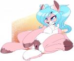 blue_eyes blue_hair chest_tuft clitoris female feral fur gaping gaping_pussy genitals hair hooves lying on_back pink_body pink_fur pussy solo spread_legs spread_pussy spreading tuft locosaltinc aqua_(robby_angel) deer mammal 2017