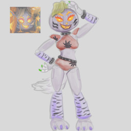 anthro claws facial_markings female food for_a_head fruit green_claws head_markings machine markings plant pumpkin pumpkin_head purple_claws solo anonamine five_nights_at_freddy's five_nights_at_freddy's:_security_breach scottgames steel_wool_studios roxanne_wolf animatronic canid canine canis mammal object_head robot wolf 1:1 hi_res