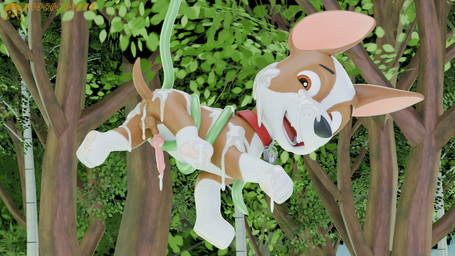 after_sex animal_genitalia animal_penis anus balls bodily_fluids brown_body brown_eyes brown_fur canine_genitalia canine_penis collar collar_only cum cum_covered cum_drip cum_in_ass cum_in_mouth cum_inside cum_on_face cum_on_penis day dripping feral floating forest fur genital_fluids genitals jungle leaking_cum looking_back male messy multicolored_body nude outside penis plant smile solo tangled_up tree two_tone_body vines white_body white_fur unknowndata paw_patrol tracker_(paw_patrol) canid canine canis domestic_dog mammal potcake_dog absurd_res hi_res
