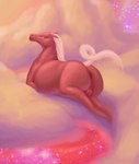 abstract_background anus aroused balls big_butt butt cloud dream feral genitals hair lips lipstick looking_at_viewer looking_back lying magic makeup male on_front quadruped slightly_chubby slightly_chubby_male solo sploot star tail white_hair white_tail blarf equid equine horse mammal absurd_res hi_res