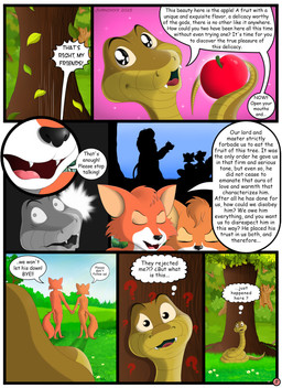 apple butt casual_nudity dialogue female food fruit ignoring_another male nude plant tail temptation text tree juanonyx disney robin_hood_(disney) adam_(biblical_figure) eve_(biblical_figure) king_richard maid_marian robin_hood sir_hiss canid canine deity fox mammal reptile scalie snake 2025 comic english_text hi_res