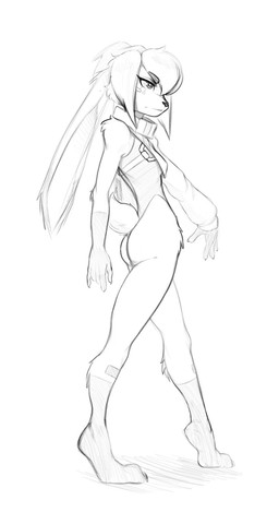 5_fingers anthro biped clothed clothed_anthro clothed_female clothing digitigrade eyebrow_through_hair eyebrows eyelashes feet female female_anthro fingers floppy_ears hair hat headgear headwear iris long_ears lop_ears markings philtrum pupils slim snout solo standing translucent translucent_hair walking hush_button derby_(mrbuttonboi) lagomorph leporid mammal rabbit hi_res monochrome sketch