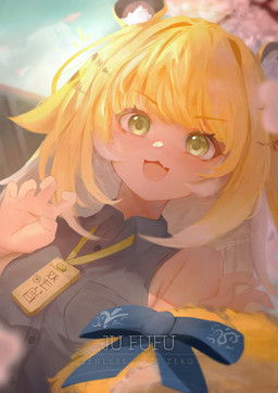 animal_ears bare_shoulders blonde_hair clothing collared_shirt cute_fangs dress_shirt fangs female fluffy_ears green_eyes grey_dress_shirt hair inner_ear_fluff long_hair open_mouth paw_pose pose ribbons shirt sleeveless_shirt striped_hair teeth topwear tuft white_hair young young_female young_humanoid yanamichii mihoyo zenless_zone_zero ju_fufu animal_humanoid felid felid_humanoid humanoid mammal mammal_humanoid pantherine pantherine_humanoid thiren tiger_humanoid absurd_res hi_res