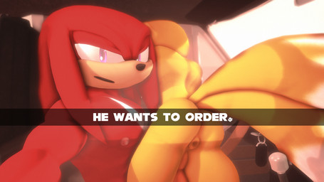 anthro anus balls butt car car_interior duo genitals inside_car inside_vehicle male male/male nipples nude sunset text vehicle loafsfm hiroshisan_(modeler) kabalmystic_(modeler) he_wants_to_order sega sonic_the_hedgehog_(series) knuckles_the_echidna miles_prower canid canine echidna fox mammal monotreme 16:9 2022 3d_(artwork) 4k absurd_res digital_media_(artwork) english_text hi_res meme source_filmmaker_(artwork) widescreen