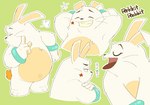 anthro biped character_name crossed_arms d_run_0724 disney english_text eyebrows eyes_closed fur hi_res lagomorph leporid male male_anthro mammal orange_tail overweight overweight_anthro overweight_male rabbit rekkit_rabbit rekkit_rabbit_(character) simple_background solo tail teeth text tongue white_body white_fur