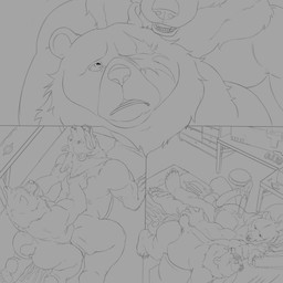 5_fingers 5_toes after_orgasm after_sex afterglow all_fours anal anal_penetration anatomically_correct anatomically_correct_genitalia anatomically_correct_penis animal_genitalia animal_penis anthro anthro_on_anthro anthro_penetrated anthro_penetrating anthro_penetrating_anthro aroused balls bed bed_sheet bedding bedding_background bedroom bedroom_sex belly biceps big_balls big_belly big_penis biped bodily_fluids butt butt_grab chair claw_marks clawing claws close-up cum cum_drip cum_dripping_from_penis cum_expulsion cum_from_ass cum_in_ass cum_inside cum_on_back cum_on_balls cum_on_bed cum_on_bedding cum_on_belly cum_on_body cum_on_butt cum_on_chest cum_on_fur cum_on_furniture cum_on_own_chest cum_on_own_penis cum_on_penis cum_on_self cum_on_tail cum_overflow cum_pool cum_splatter cum_strand cum_string cumshot detailed_background dialogue doggystyle dripping duo ejaculation erection excessive_cum excessive_genital_fluids eye_scar facial_scar feet finger_claws fingers fluffy fluffy_tail from_behind_position front_view fucked_silly fur furniture genital_fluids genitals hair hand_behind_head hand_on_butt handpaw high-angle_view holding_butt inside kneeling kneeling_on_bed leaking leaking_cum leaking_penis long_penis looking_at_another looking_back looking_pleasured lying lying_on_bed male male/male male_anthro male_penetrated male_penetrating male_penetrating_male mane mane_hair mattress melee_weapon messy muscular muscular_anthro muscular_male notched_ear nude on_back on_bed on_front on_pillow open_mouth orgasm overweight overweight_anthro overweight_male paws penetration penile penile_penetration penis penis_in_ass pillow plantigrade raised_tail rear_view rough_sex scar scruff scruff_grab scruffing sex sex_on_bed sharp_teeth sheath sheath_slit short_ears short_fur short_tail shy small_ears small_tail snout switching_places table tail tall teeth thick_penis three-quarter_view toe_claws toes tongue under_covers ursine_ears ursine_genitalia ursine_penis vein veiny_penis weapon whispering whispering_in_ear velrizoth mihoyo zenless_zone_zero ben_bigger kuruk_(character) bear brown_bear grizzly_bear mammal ursidae ursine 1:1 2026 absurd_res digital_drawing_(artwork) digital_media_(artwork) hi_res monochrome sketch