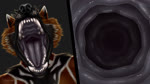 anthro fangs fur grey_insides internal male mouth_shot open_mouth oral_vore solo teeth throat tongue two_panel_image vore lilo_pino noah_(eddiewerewolf) canid canine canis domestic_dog german_shepherd herding_dog mammal pastoral_dog 2d_animation animated hi_res motion_tweening portrait webm