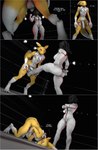 anthro attack ballbusting border cock_and_ball_torture crotch_attack dominant dominant_female duo female fight flaccid foreskin genital_torture genitals kick male male/female nude penis text white_border wide_stance alstri bandai_namco digimon digimon_(species) renamon 3d_(artwork) absurd_res comic digital_media_(artwork) english_text hi_res source_filmmaker_(artwork)