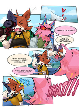 anthro arm_tattoo asking asking_another asking_what blue_nose breasts bulletproof_vest cheek_tuft clothed clothed_anthro clothed_female clothed_male clothing cloud covering covering_eyes covering_face day dialogue duo exclamation_point facial_tuft female fur fur_tuft gun head_tuft heart_symbol jacket male number open_mouth pinata pink_body pink_fur pink_speech_bubble ranged_weapon red_sclera rifle shirt sky sniper_rifle speech_bubble talking_to_another tattoo text thought_bubble topwear tuft weapon white_speech_bubble x_eyes yellow_clothing yellow_shirt yellow_topwear sirkerner epic_games fortnite andy_fangerson cate_meowdy alebrije animate_inanimate calico_cat canid canine canis domestic_cat felid feline felis living_pinata mammal wolf absurd_res comic english_text hi_res