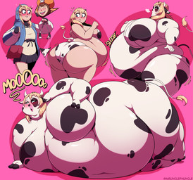2_fingers 5_fingers abstract_background animal_print animal_print_bikini anthro belly big_belly big_breasts big_butt bikini black_bottomwear black_clothing black_gloves black_handwear black_nose black_skirt black_spots blonde_hair blue_eyes blush bodily_fluids bottomwear breasts brown_hair butt clothing cow_print cow_print_bikini emanata embarrassed eyelashes eyes_closed featureless_breasts female fingerless_gloves fingers four_frame_sequence gesture gloves growth hair hand_gesture handwear hooves horn horn_growth huge_belly huge_breasts huge_butt hyper hyper_belly lidded_eyes looking_back lying morbidly_obese morbidly_obese_anthro morbidly_obese_female morbidly_obese_humanoid navel nude nude_anthro nude_female obese obese_anthro obese_female obese_human obese_humanoid on_side onomatopoeia open_mouth open_smile overweight overweight_anthro overweight_female overweight_human overweight_humanoid pattern_bikini pattern_clothing pattern_swimwear pirate_hat purse side_view skirt smile solo_focus sound_effects species_transformation spots standing sweat sweatdrop swimwear tail tail_growth tail_tuft text thumbs_up topwear transformation transformation_sequence tuft two-piece_swimsuit weight_gain white_body white_horn mrunclephuncle arc_system_works guilty_gear guilty_gear_strive bridget_(guilty_gear) may_(guilty_gear) animal_humanoid bovid bovid_humanoid bovine bovine_humanoid cattle cattle_humanoid human humanoid mammal mammal_humanoid 2025 absurd_res artist_name digital_media_(artwork) hi_res sequence trans_(lore) trans_woman_(lore)