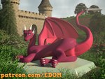 butt female feral horn landscape looking_at_viewer simple_background smile solo tail text toony custos_lunam activision mythology patreon spyro_the_dragon cynder dragon mythological_creature mythological_scalie scalie 3d_(artwork) 4:3 digital_media_(artwork) hi_res url