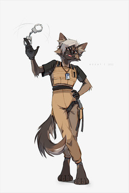 anthro black_clothing black_nose black_shirt black_topwear blep blonde_hair bottomwear brown_body brown_eyes brown_fur brown_markings claws clothing cute_fangs eyelashes fangs female fur hair holding_object inner_ear_fluff long_eyelashes markings motion_lines no_shoes pants pose shirt short_hair simple_background solo tail teeth tongue tongue_out topwear tuft azzai canid canine canis domestic_dog german_shepherd herding_dog mammal pastoral_dog 2022 2:3 colored digital_drawing_(artwork) digital_media_(artwork) shaded