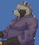 anthro belly blue_background brown_body brown_fur clothing fur humanoid_hands kemono male overweight overweight_anthro overweight_male robe simple_background solo 7gaku_7 canid canine mammal raccoon_dog tanuki 2020 hi_res