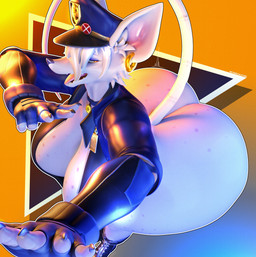 anthro big_breasts big_butt bottomless bottomless_anthro bottomless_female breasts butt choker clothed clothing ear_piercing ear_ring eyeshadow female fingerless_gloves footwear freckled_breasts freckled_butt freckled_face freckled_legs freckled_thighs freckles fur gloves gold_(metal) gold_ear_ring hair handwear huge_butt jewelry makeup necklace orange_eyes piercing police police_officer purple_eyeshadow ring_piercing shoes solo tail thick_thighs wearing_hat white_body white_fur white_hair wide_hips mechanicalstage warfaremachine_(modeler) officer_flint_(foresttherotten) mammal murid murine rat rodent 2025 3d_(artwork) absurd_res digital_media_(artwork) hi_res