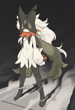 3_fingers 3_toes anthro biped breast_curtains breasts featureless_crotch feet female fingers front_view fur hair holding_object navel nipple_outline nude nude_anthro nude_female small_breasts solo standing tail toes zinfyu nintendo pokemon generation_9_pokemon meowscarada pokemon_(species) 2025 absurd_res digital_drawing_(artwork) digital_media_(artwork) hi_res
