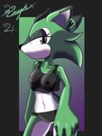 anthro areola black_eyes breasts clothing crop_top female fur green_body green_fur horn navel nipples shirt solo topwear translucent translucent_clothing underwear white_body white_fur knightnight54 archie_comics sega sonic_the_hedgehog_(archie) sonic_the_hedgehog_(comics) sonic_the_hedgehog_(series) clove_the_pronghorn mammal pronghorn 2024 3:4 hi_res signature