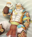 abs anthro claws fur male muscular muscular_anthro muscular_male pecs solo primodrago nekojishi studio_klondike lin_hu felid mammal pantherine tiger hi_res