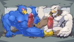 anthro balls beak big_penis blue_body blue_fur bodily_fluids body_size_growth duo_focus erection feathers feet foot_fetish foot_on_balls foot_play footjob fur genital_fluids genitals group growth inside macro macro_on_macro male male/male muscle_growth muscular muscular_anthro muscular_male nipples pecs penis precum room_filling sex sitting size_transformation transformation white_body white_feathers worship maldu breath_of_the_wild nintendo pokemon star_fox the_legend_of_zelda falco_lombardi teba_(tloz) avian bird canid canine generation_4_pokemon lucario mammal pokemon_(species) rito hi_res