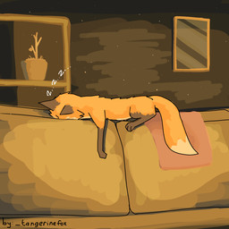 ambiguous_gender bedding blanket bookshelf brown_body brown_fur digitigrade dipstick_ears dipstick_tail ear_markings eyes_closed feet feral fur furniture gloves_(marking) inside leg_markings light lying lying_on_sofa markings mirror multicolored_ears multicolored_tail on_front on_sofa orange_body orange_fur plant plant_pot potted_plant quadruped simple_background sleeping socks_(marking) sofa solo sound_effects sparkles tail tail_markings text tired tuft vowelless vowelless_sound_effect wall_(structure) white_body white_text zzz tangerinefox canid canine fox mammal red_fox true_fox 1:1 2023 artist_name cel_shading colored digital_drawing_(artwork) digital_media_(artwork) english_text full-length_portrait hi_res lighting portrait restricted_palette shaded signature simple_shading